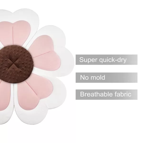 PandaEar Baby Bath Pad for Infant Newborn Bath Baby Bath Seat to Toddler 0 to 6 Months and Up Soft Flower Petals for Sink Bathtub Essentials Shower Gift Pink Heart