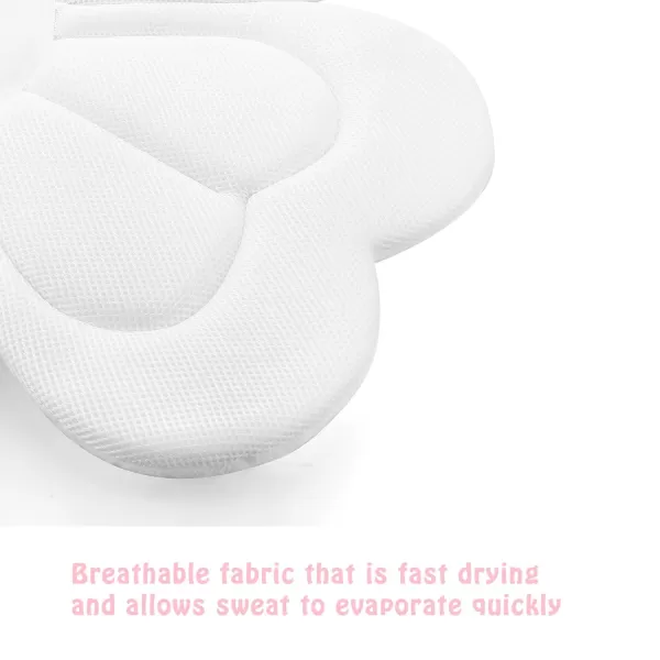 PandaEar Baby Bath Pad for Infant Newborn Bath Baby Bath Seat to Toddler 0 to 6 Months and Up Soft Flower Petals for Sink Bathtub Essentials Shower Gift Pink Heart