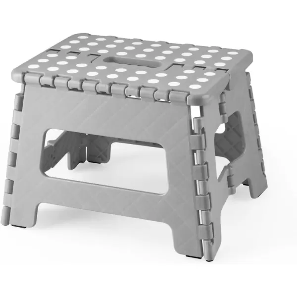PandaEar Home Folding Step Stool for Kids Lightweight Foldable Step Stool with 9 Inch Height Collapsible Plastic Foot Stool for Bathroom Bedroom Kitchen GreyGray