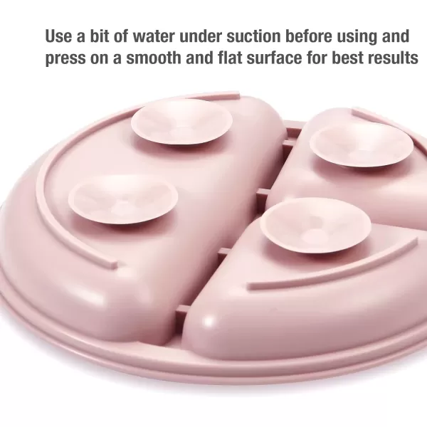 imagePandaEar 2 Pack Toddler Divided Suction Plates with 2 Spoons 2 Forks for Babies  Silicone Baby Led Weaning Supplies Self Feeding Eating Utensils  BPAFree Silicone Baby Feeding Set Pink