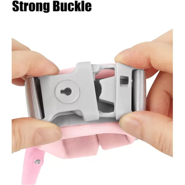 imagePandaEar Anti Lost Wrist Link Toddler Harness Walking Leash Safety Child Wristband Leashes for Babies Kids Pink