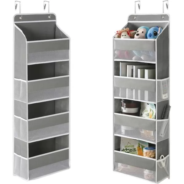 imagePandaEar 1 Pack Hanging Over The Door Organizer Large Wall Mount Door Storage Organizer with 5 Pockets 10 Mesh Pockets for Baby Essentials Stuff Newborn Bedroom Bathroom Nursery