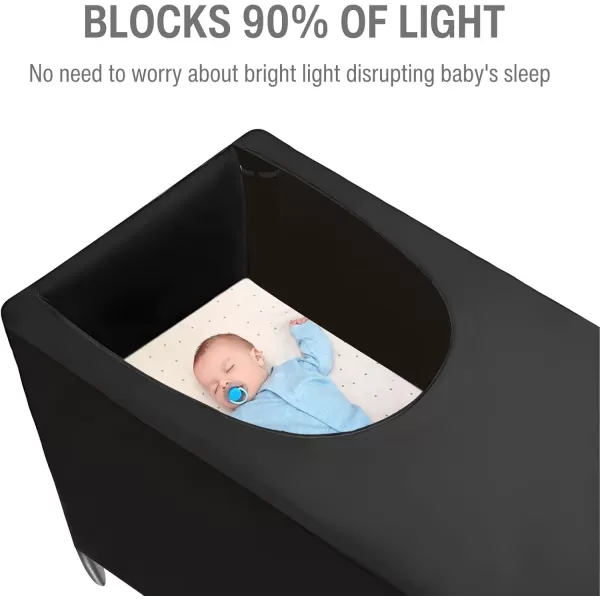imagePandaEar Blackout Cover for Pack N Play Breathable Crib Canopy Cover Tent for Pack and Play Portable Stretchy Baby Netting Cover for Indoor ampamp Outdoor