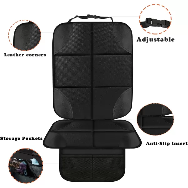 imagePandaEar 2 Pack Car Seat Protector for Child Baby Waterproof Car Seat Cover with NonSlip Insert 600D Fabric CarSeat Mat with Thickest Padding ampamp Mesh Pockets