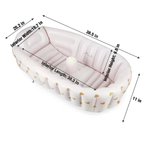imagePandaEar 2Pack Baby Inflatable Bathtub ampamp Baby Seat for 3 Months Portable Travel Baby Infant Bath Tub and Infant Chair Toddler Floor Seats with Built in Air Pump for Newborn