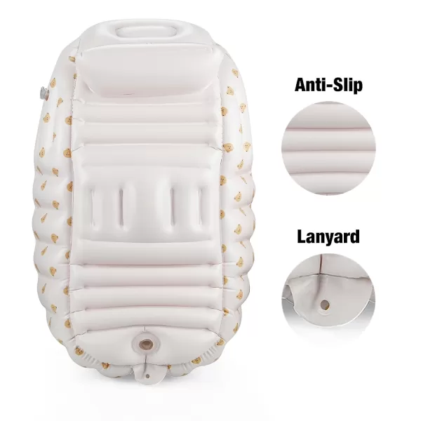 imagePandaEar 2Pack Baby Inflatable Bathtub ampamp Baby Seat for 3 Months Portable Travel Baby Infant Bath Tub and Infant Chair Toddler Floor Seats with Built in Air Pump for Newborn