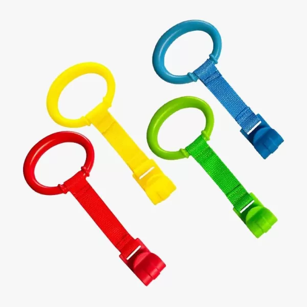 imagePandaEar 8 PCS Baby Pull Up Rings Toddler Walking Exercise Stand Up Rings for Baby Playpen ampamp Crib Baby Cot Hanging Rings for Infant Kids