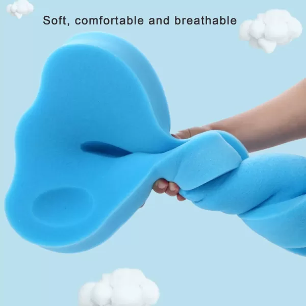 imagePandaEar Baby Bath Sponge Infant Soft Bath Sponge Mat Baby Bath Mat Newborn Odor Free Bath Cushion Blue