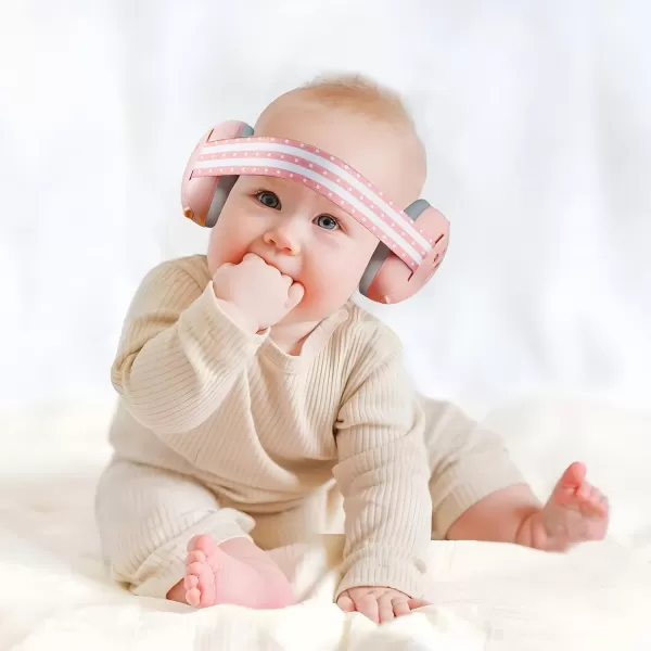 imagePandaEar Baby Ear Muffs 2in1 Baby Ear Protection Noise Cancelling Headphones Ages 03 Years Infant Hearing ProtectionPink