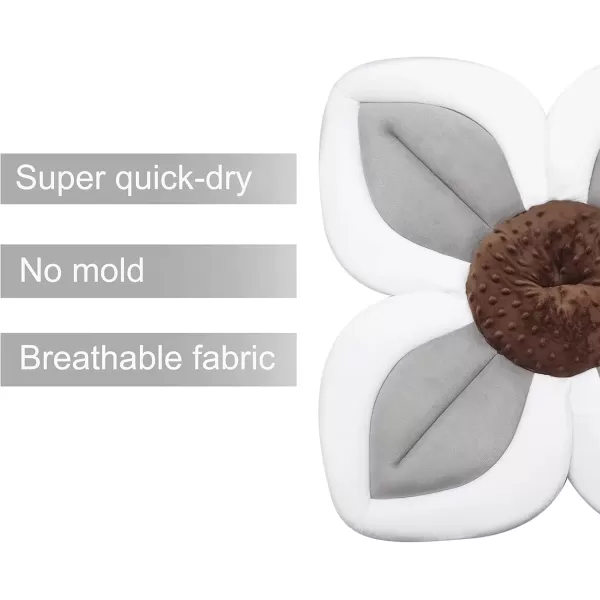 imagePandaEar Baby Lotus Bath Flower Pad for Infant Newborn Soft Baby Flower Bath Petals for Sink Bathtub Essentials Shower Gift BlueGrey