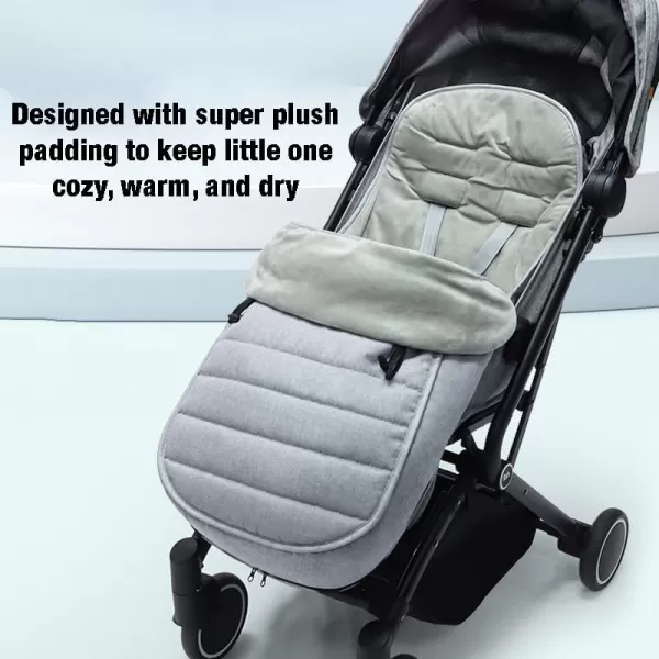 imagePandaEar Baby Stroller Footmuff Winter Bunting Bag Infant Car Seat Cover Weather Proof Universal Footmuff Grey