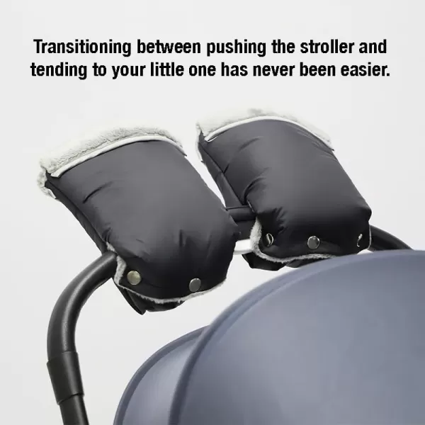 imagePandaEar Baby Stroller Gloves Universal Winter Stroller Mittens AntiFreeze Warm Hand Muffs Waterproof Thick HandMuff Stroller Accessories Black