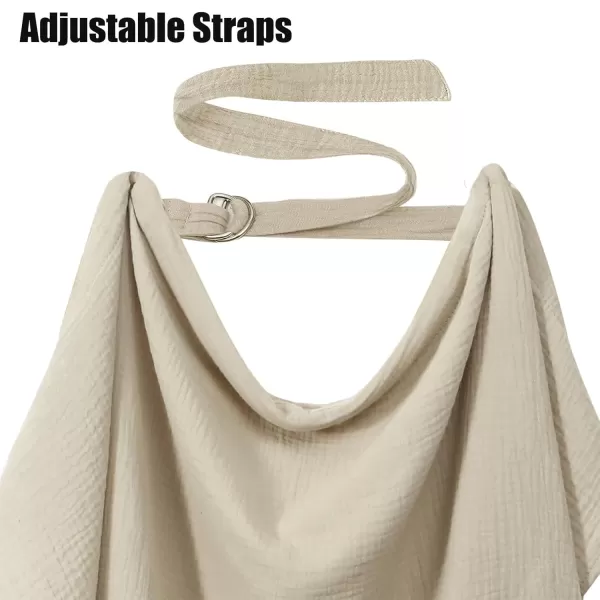imagePandaEar Nursing Cover for Baby Breastfeeding Breathable Muslin Nursing Poncho Neck Insert with Rigid Hoop for Mom Multiuse Privacy Nursing Apron Carseat Cover