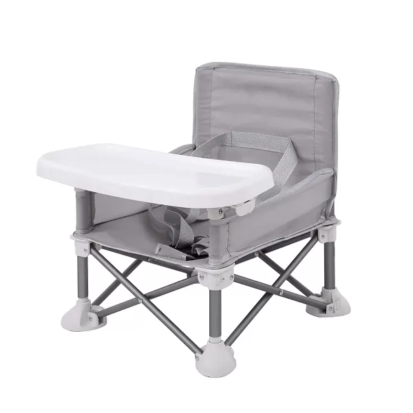 imagePandaEar Portable Baby Seat Travel Compact Fold with Straps for IndoorOutdoor Use Great for Camping Beach Lawn Toddlers Kids Boys Girls with Placemat PinkGrey