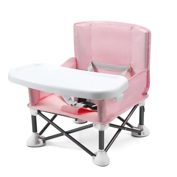imagePandaEar Portable Baby Seat Travel Compact Fold with Straps for IndoorOutdoor Use Great for Camping Beach Lawn Toddlers Kids Boys Girls with Placemat PinkPink