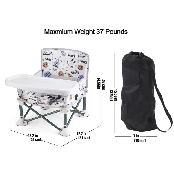 imagePandaEar Portable Baby Seat Travel Compact Fold with Straps for IndoorOutdoor Use Great for Camping Beach Lawn Toddlers Kids Boys Girls with Placemat PinkWhite