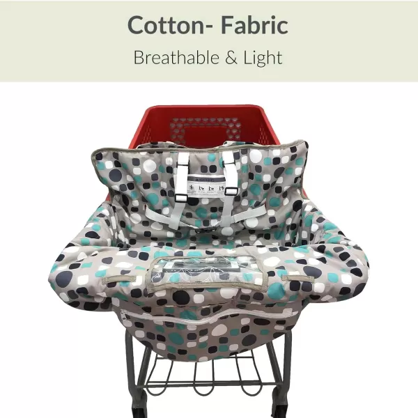 imagePandaEar Shopping Cart Cover for Baby 2in1 Grocery Cart Seat Cover ampamp Baby Highchair Cover for Infant Toddler GrayPolka Dot Pattern