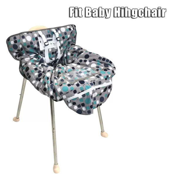 imagePandaEar Shopping Cart Cover for Baby 2in1 Grocery Cart Seat Cover ampamp Baby Highchair Cover for Infant Toddler GrayPolka Dot Pattern