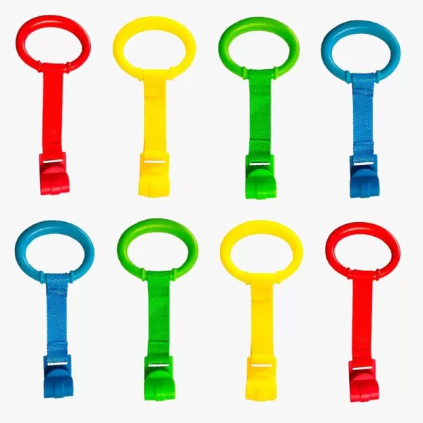 imagePandaEar 8 PCS Baby Pull Up Rings Toddler Walking Exercise Stand Up Rings for Baby Playpen ampamp Crib Baby Cot Hanging Rings for Infant Kids