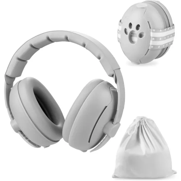 imagePandaEar Baby Ear Muffs 2in1 Baby Ear Protection Noise Cancelling Headphones Ages 03 Years Infant Hearing ProtectionGrey