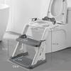 imagePandaEar Training Toilet Ladder Toilet Potty Training Seat with Step Stool Ladder PinkGray