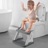 imagePandaEar Training Toilet Ladder Toilet Potty Training Seat with Step Stool Ladder PinkGray