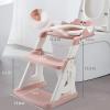 imagePandaEar Training Toilet Ladder Toilet Potty Training Seat with Step Stool Ladder PinkPink