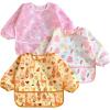 imagePandaEar 3 Pack Long Sleeve Bibs Waterproof Full Sleeve Bib for Baby Infant Toddler 636 Months Cake Bunny Giraffe Girl