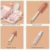 imagePandaEar Portable Bottle Brush Set with Case Baby Travel Essential6 in 1 Bottle Cleaning Tool Bottle Cleaner Kit with Silicone Brush Nipple Brush Straw Brush Bottle Dispenser Pink