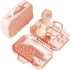 imagePandaEar Portable Bottle Brush Set with Case Baby Travel Essential6 in 1 Bottle Cleaning Tool Bottle Cleaner Kit with Silicone Brush Nipple Brush Straw Brush Bottle Dispenser Pink