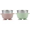imagePandaEar 2 Pack Stainless Steel Baby Suction Bowls ampamp 4 Pcs Silicone Baby Utensils Set NonSlip Toddler Food Bowls with Silicone Sleeve ampamp AntiChoke Spoon Fork Set for Babies Led Weaning