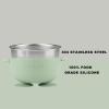 imagePandaEar 2 Pack Stainless Steel Baby Suction Bowls ampamp 4 Pcs Silicone Baby Utensils Set NonSlip Toddler Food Bowls with Silicone Sleeve ampamp AntiChoke Spoon Fork Set for Babies Led Weaning