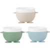 imagePandaEar 3 Pack Ceramic Baby Bowls with Silicone Sleeves  NonSlip Suction Base Microwave ampamp Dishwasher Safe Toddler Bowls  BPA Free Baby Feeding Bowls Set BlueGreenBeige