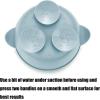 imagePandaEar 3 Pack Ceramic Baby Bowls with Silicone Sleeves  NonSlip Suction Base Microwave ampamp Dishwasher Safe Toddler Bowls  BPA Free Baby Feeding Bowls Set BlueGreenBeige