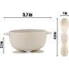 imagePandaEar 3 Pack Silicone Suction Baby Bowls ampamp 3 Baby Feeding Spoons  NonSlip Stay Put Bowls ampamp Soft Silicone First Stage Spoons for Toddlers BPAFree Baby Led Weaning Set Pink Rose LinenPink Rose Linen