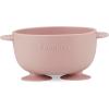 imagePandaEar 3 Pack Silicone Suction Baby Bowls ampamp 3 Baby Feeding Spoons  NonSlip Stay Put Bowls ampamp Soft Silicone First Stage Spoons for Toddlers BPAFree Baby Led Weaning Set Pink Rose LinenPink Rose Linen