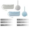 imagePandaEar 4 Pack Pacifier Holder Case Set 2 Pack Silicone Portable Travel Pacifier Pouch ampamp 2 Pack Silicone Baby Cutlery Holder Bags BPA Free Universal Accessories Holders Light BlueGrey