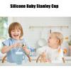 imagePandaEar Kids Tumbler Silicone Toddler Cup with Straw and Handle 95oz SpillProof Training Cup for Baby BPAFree Easy to Clean Blue BlueBlue