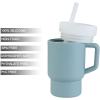 imagePandaEar Kids Tumbler Silicone Toddler Cup with Straw and Handle 95oz SpillProof Training Cup for Baby BPAFree Easy to Clean Blue BlueBlue