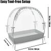 imagePandaEar Pop Up Crib Tent to Keep Baby from Climbing Out Breathable Crib Net Mesh Canopy Babies Crib Cover with Zipper Easy Installation
