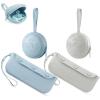 imagePandaEar 4 Pack Pacifier Holder Case Set 2 Pack Silicone Portable Travel Pacifier Pouch ampamp 2 Pack Silicone Baby Cutlery Holder Bags BPA Free Universal Accessories Holders Light BlueGrey