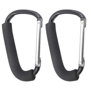 imagePandaEar 2 Pack Stroller Hooks 63quot Large Carabiner Clips for Mommy Heavy Duty Stroller Accessories for Hanging Diaper Bags Groceries ampamp Shopping Bags