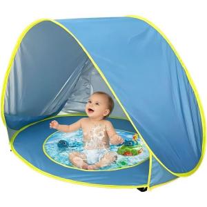 imagePandaEar Baby Beach Tent with Pool Pop Up Sun Shelter for Infant Toddlers Portable UV Protection Shade with Carry Bag for Outdoor Travel Camping