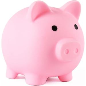 imagePandaEar Piggy Bank Unbreakable Cute Plastic Coin Bank for Boys ampamp Girls Large Money Saving Bank Shatterproof Pig Money Box Fun Gift for Children Birthday Christmas Halloween BluePink