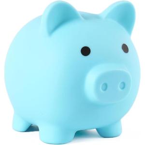 imagePandaEar Piggy Bank Unbreakable Cute Plastic Coin Bank for Boys ampamp Girls Large Money Saving Bank Shatterproof Pig Money Box Fun Gift for Children Birthday Christmas Halloween BlueBlue