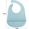 imagePandaEar 3 Pack Silicone Baby Bibs Super Thin Light Weight Waterproof for Babies ampamp Toddlers Adjustable Soft Silicone Feeding Bibs with Food Catcher Pocket BlueGreenFlesh