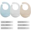 imagePandaEar 3 Pack Super Light Silicone Baby Bib for Boys Girls Waterproof Baby Bibs with Pocket Food Catcher Soft Adjustable Silicone Feeding Bibs
