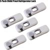 imagePandaEar 5 Pack Child Proof Refrigerator Lock Baby Safety Fridge ampamp Freezer Door Latches with Adhesive Baby Safety Locks for Cabinets Cupboard Ovens