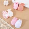 imagePandaEar 6 Pairs Newborn Baby No Scratch Mittens 100 Cotton Elastic Wrist Gloves for baby Girls 06 Months