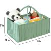 imagePandaEar Baby Diaper Caddy Organizer Large Nursery Storage Basket with Handle Portable Infant Caddy with Compartments Newborn Essentials Green
